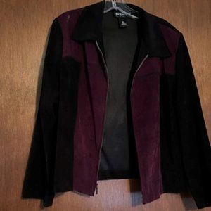 Vintage Briggs Petite Size Large MaroonishPurple & Black Pantsuit